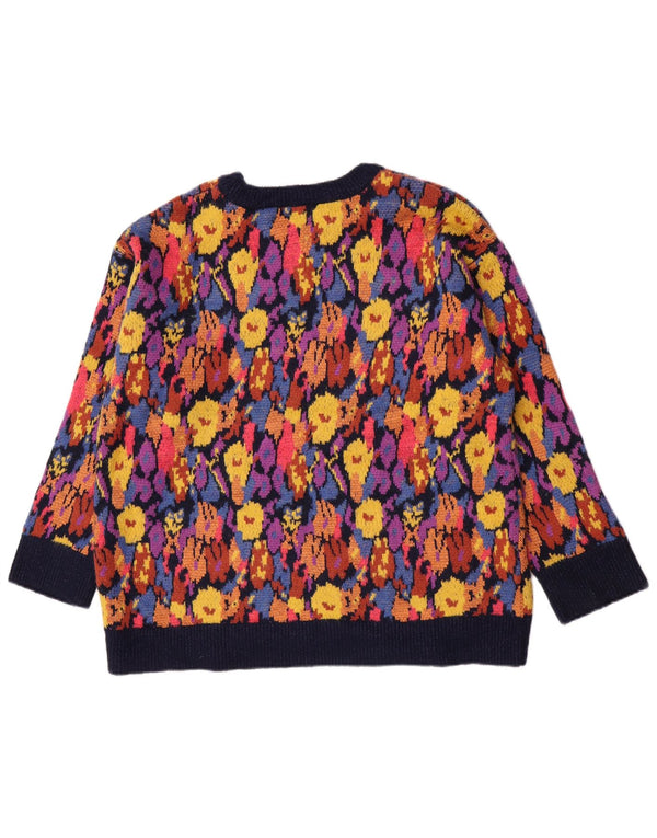 Zara Womens Boat Neck Jumper Sweater UK 14 Medium Multicoloured Floral