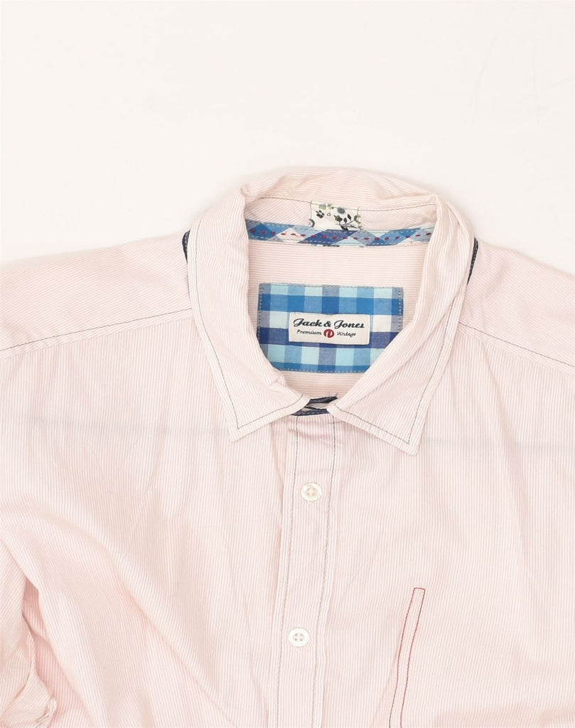 JACK & JONES Mens Shirt Medium Pink Pinstripe Cotton | Vintage Jack & Jones | Thrift | Second-Hand Jack & Jones | Used Clothing | Messina Hembry 