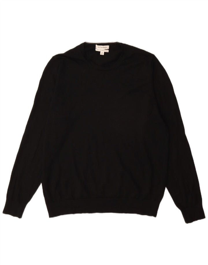 Marks & Spencer Mens Autograph Crew Neck Jumper Sweater 2XL Black