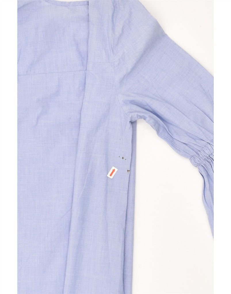 J. CREW Womens 3/4 Sleeve Blouse Top UK 14 Medium Blue Cotton | Vintage J. Crew | Thrift | Second-Hand J. Crew | Used Clothing | Messina Hembry 