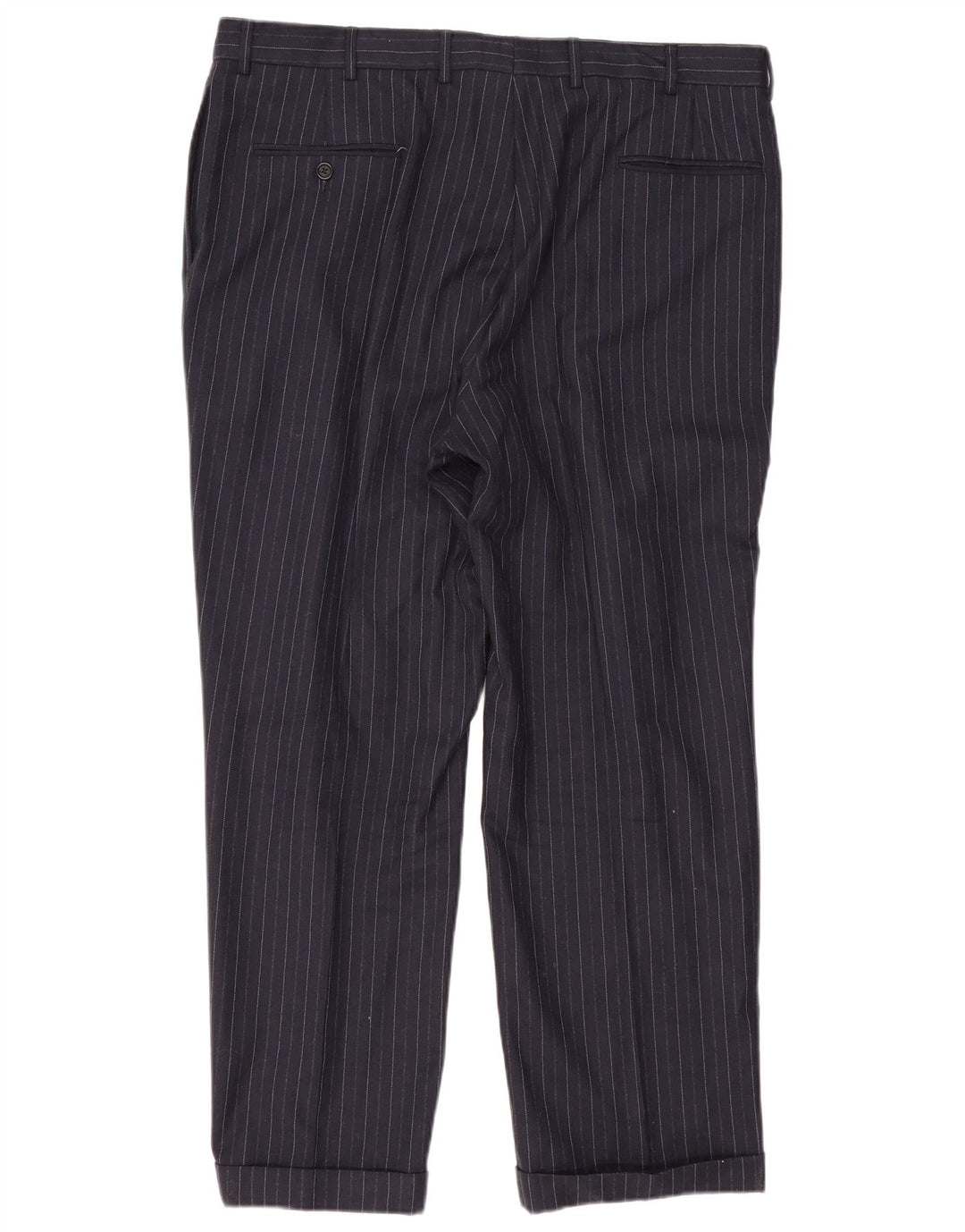 TOMMY HILFIGER Mens Pegged Suit Trousers W40 L30 Navy Blue Pinstripe Wool