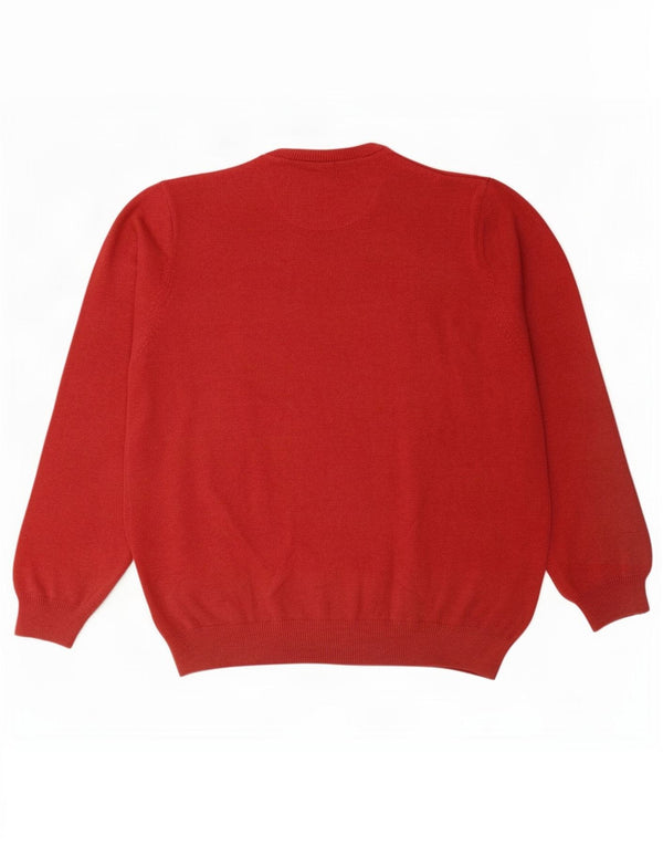 Marks & Spencer Mens Crew Neck Jumper Sweater XL Red Cotton