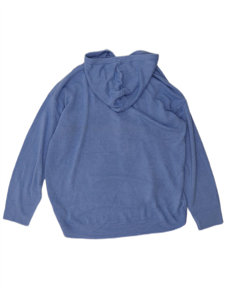 Marks & Spencer Mens Hooded Cardigan Sweater Large Blue Acrylic