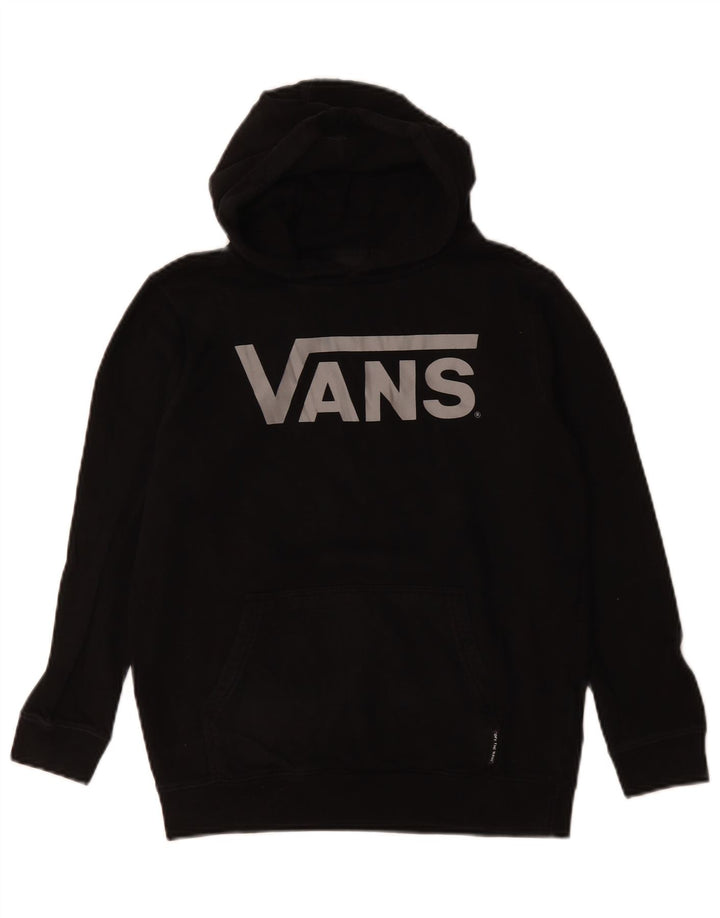 VANS Womens Graphic Hoodie Jumper UK 12 Medium Black Cotton
