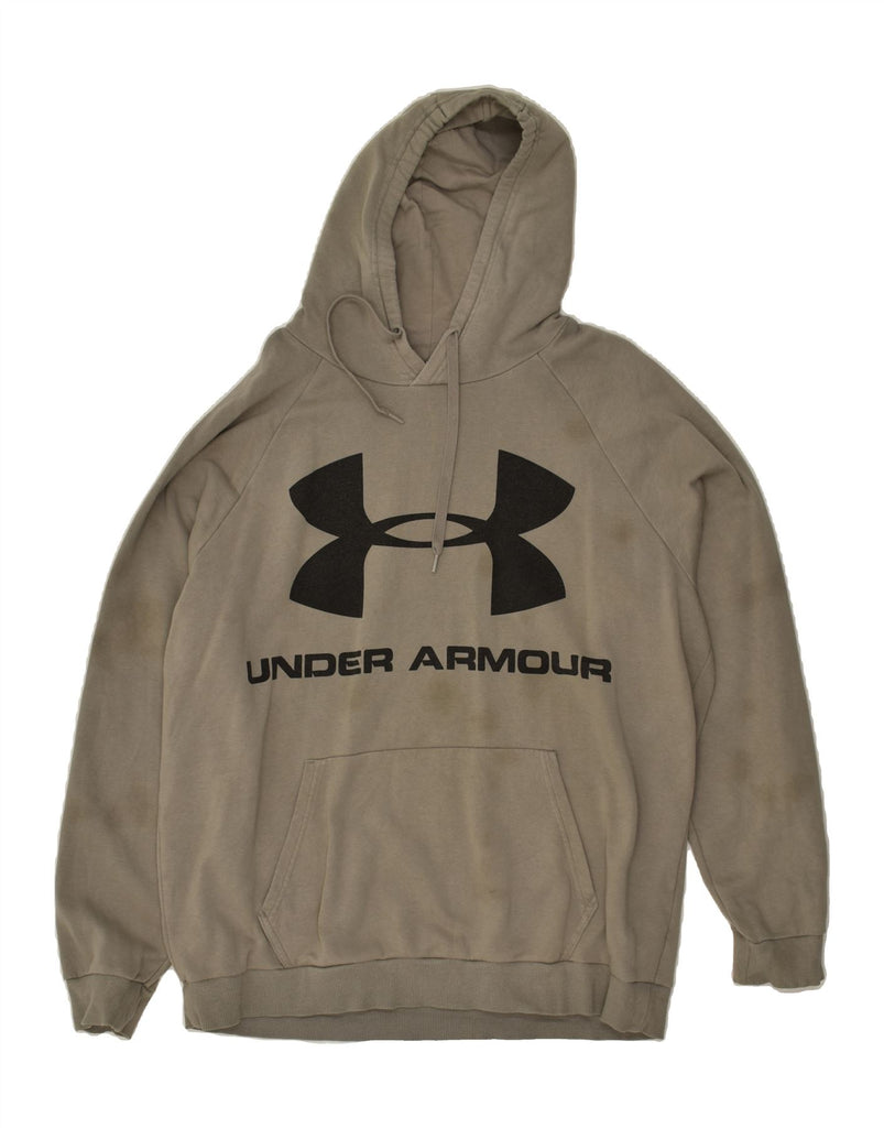 UNDER ARMOUR Mens Tall Graphic Hoodie Jumper XL Grey Cotton Vintage Under Armour and Second-Hand Under Armour from Messina Hembry 