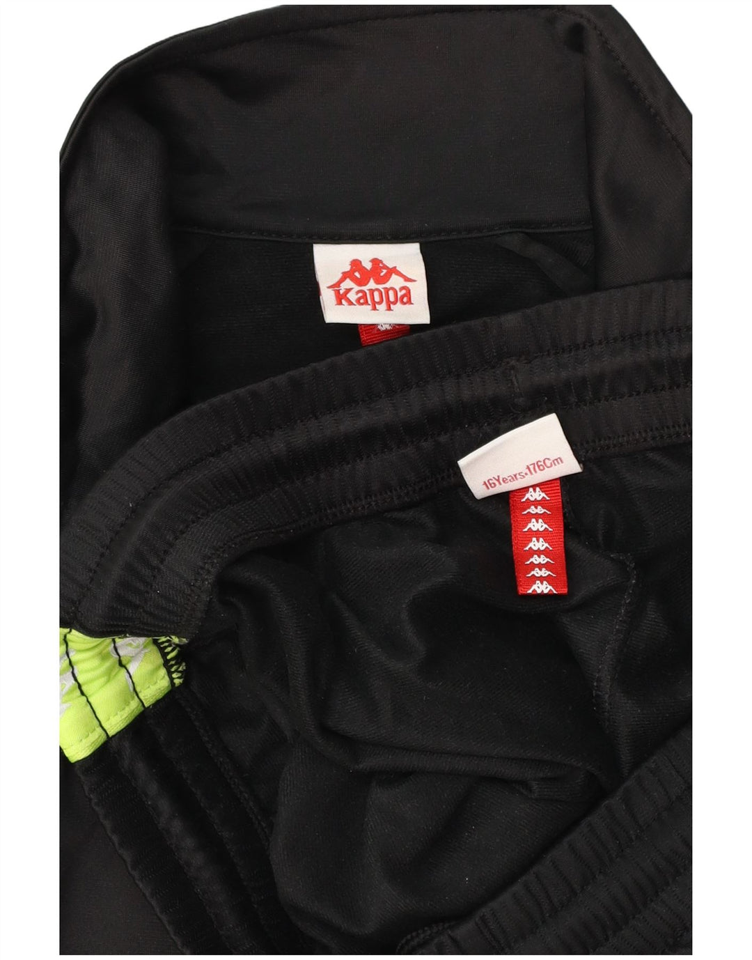 KAPPA Boys Graphic Full Tracksuit 15-16 Years  Black Colourblock Polyester