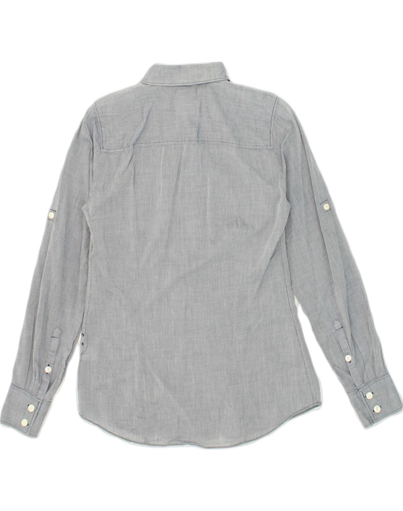 J. CREW Womens Perfect Fit Shirt UK 6 XS Grey Cotton | Vintage J. Crew | Thrift | Second-Hand J. Crew | Used Clothing | Messina Hembry 