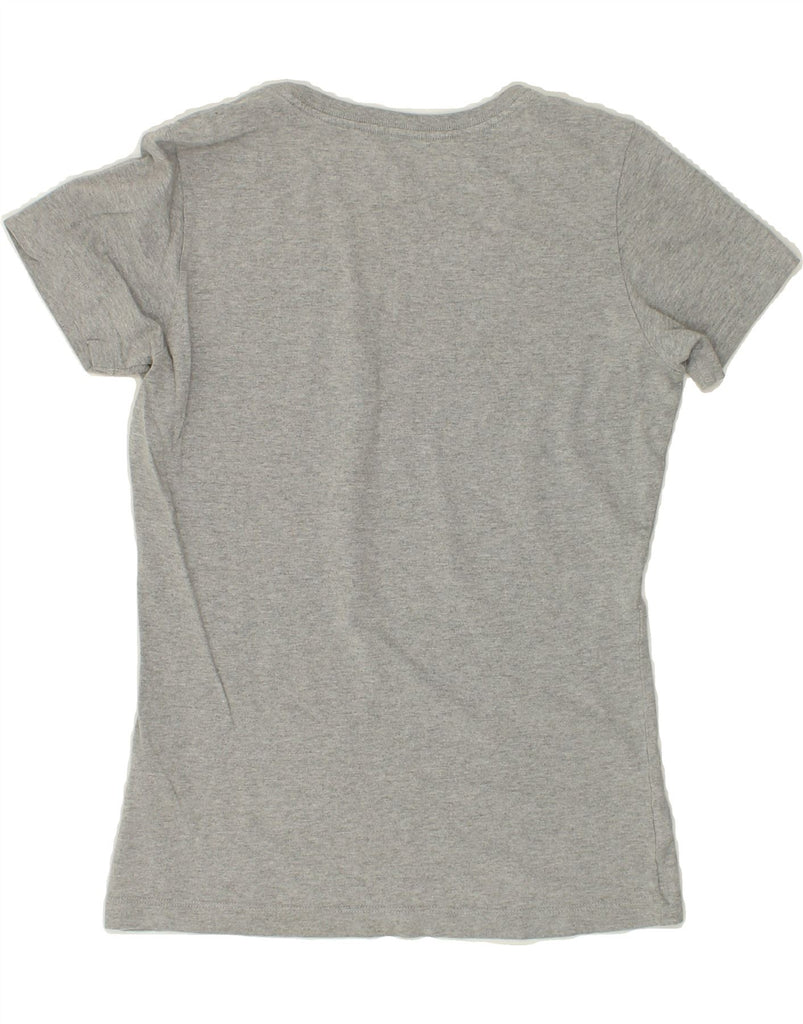 NIKE Womens Slim Fit Graphic T-Shirt Top UK 12 Medium Grey Cotton | Vintage Nike | Thrift | Second-Hand Nike | Used Clothing | Messina Hembry 