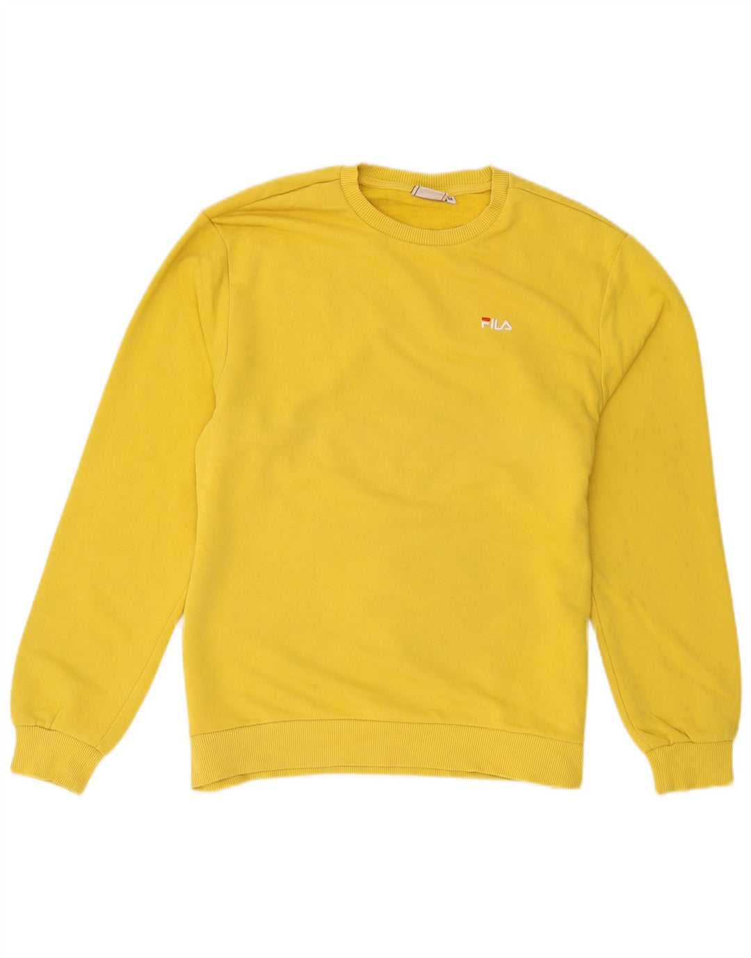 Fila Mens Sweatshirt Jumper Medium Yellow Cotton