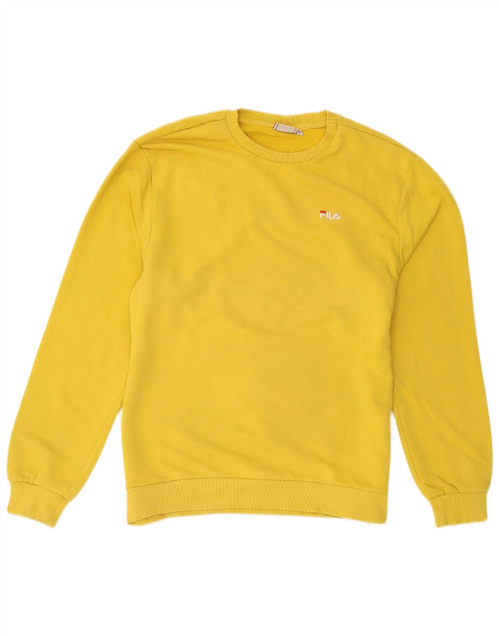 Fila Mens Sweatshirt Jumper Medium Yellow Cotton