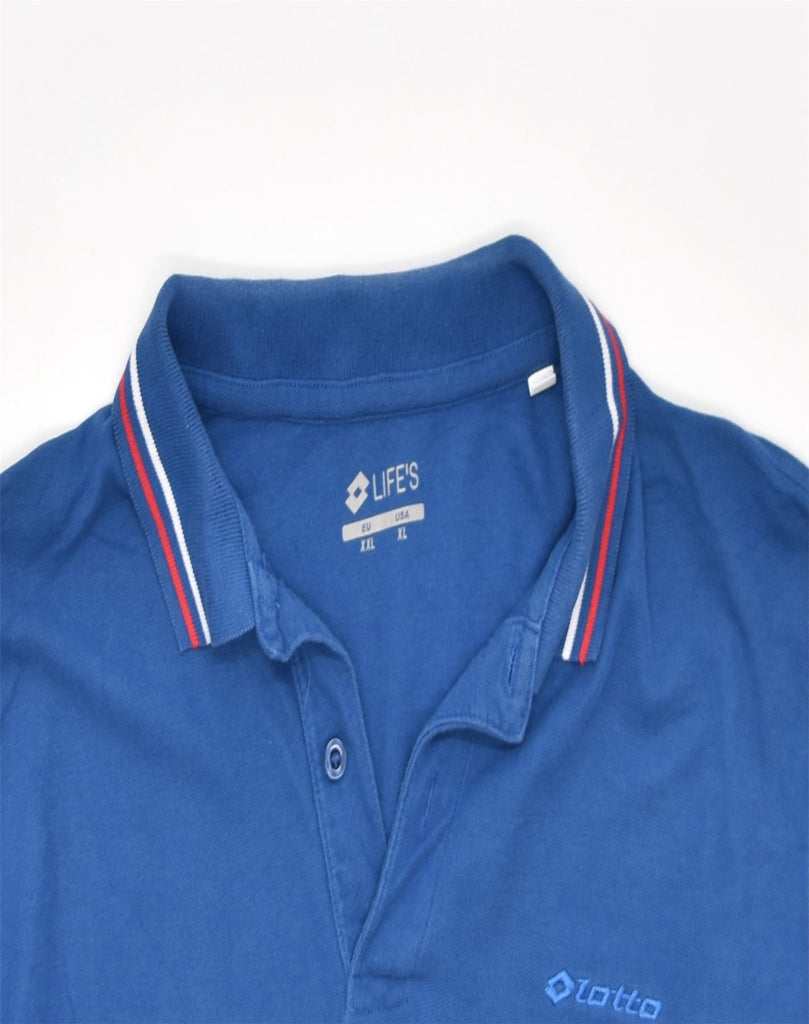 LOTTO Mens Polo Shirt 2XL Blue Cotton | Vintage | Thrift | Second-Hand | Used Clothing | Messina Hembry 