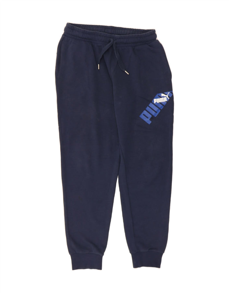 PUMA Mens Graphic Tracksuit Trousers Joggers Medium  Navy Blue Cotton Vintage Puma and Second-Hand Puma from Messina Hembry 