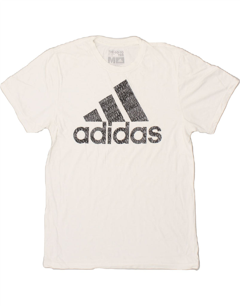 ADIDAS Mens Graphic T-Shirt Top Medium White | Vintage Adidas | Thrift | Second-Hand Adidas | Used Clothing | Messina Hembry 