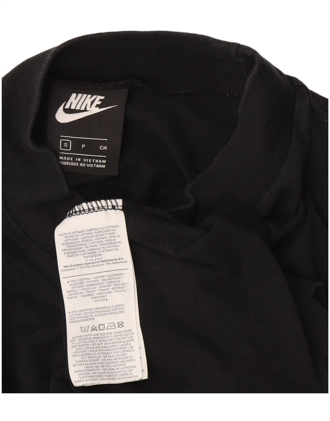 Nike Womens Top Long Sleeve UK 10 Small Black Cotton