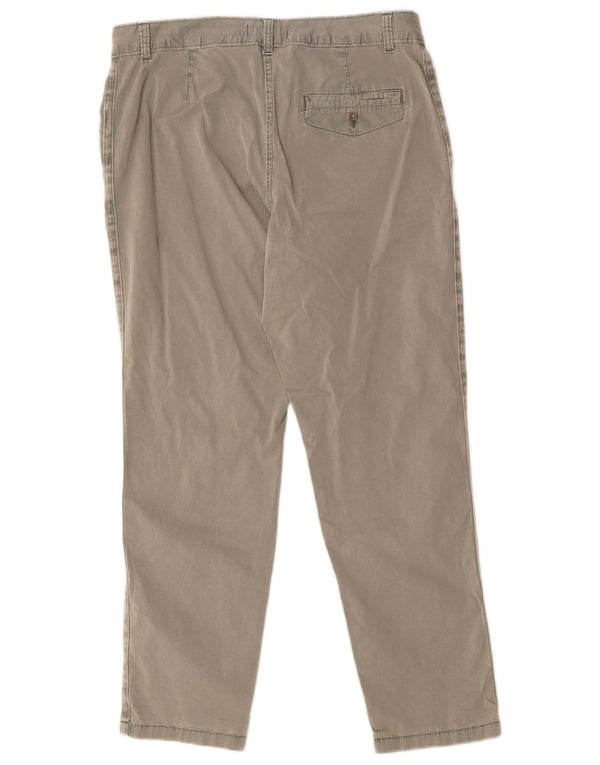Marks & Spencer Womens High Waist Chino Trousers UK 14 Large W34 L28 Khaki