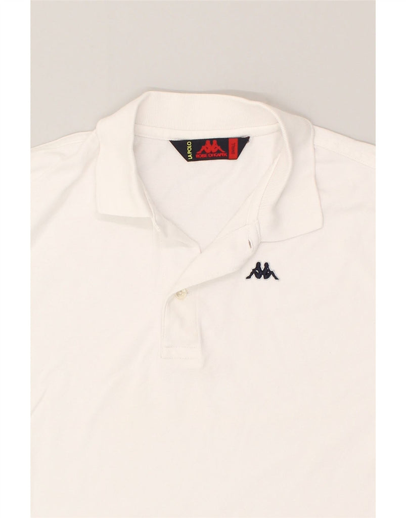 KAPPA Mens Polo Shirt Small White Cotton | Vintage Kappa | Thrift | Second-Hand Kappa | Used Clothing | Messina Hembry 