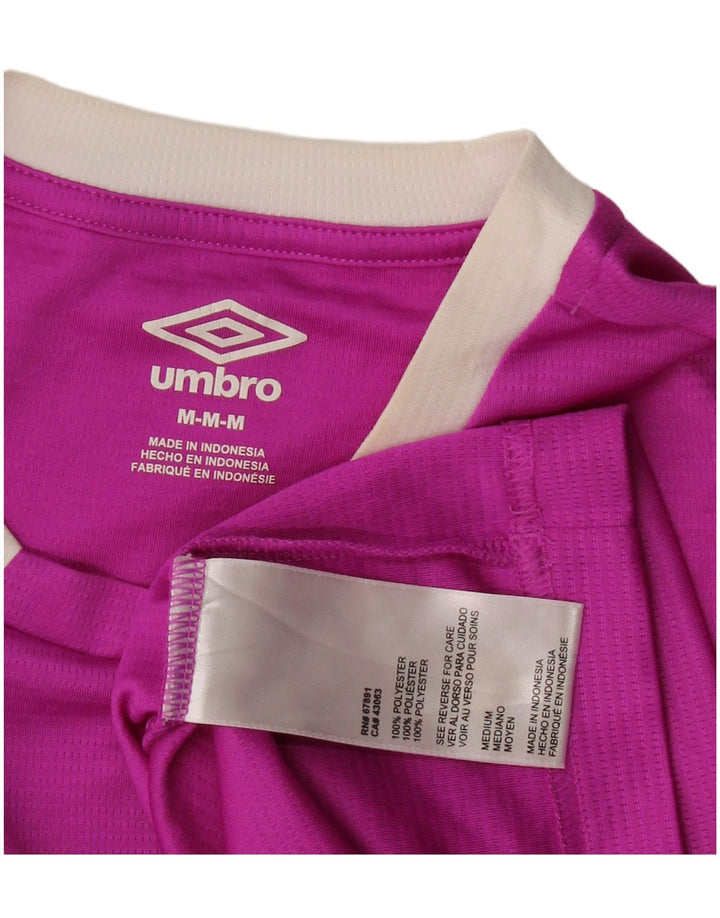 UMBRO Mens Graphic T-Shirt Top Medium Pink Colourblock Polyester