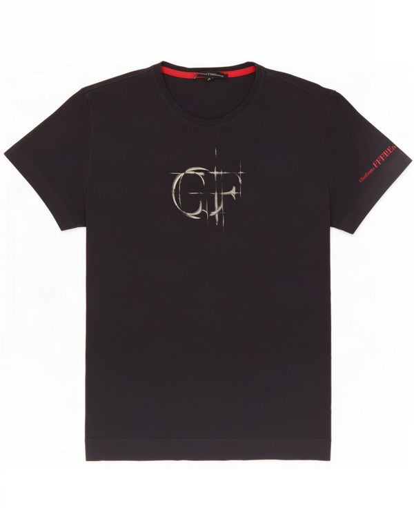 Ferre Mens Graphic T-Shirt Top IT 48 Small Navy Blue