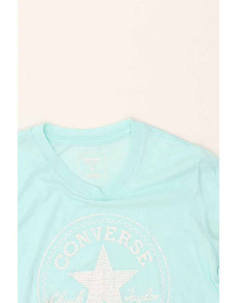 CONVERSE Womens Classic Fit Graphic T-Shirt Top UK 12 Medium Turquoise | Vintage Converse | Thrift | Second-Hand Converse | Used Clothing | Messina Hembry 