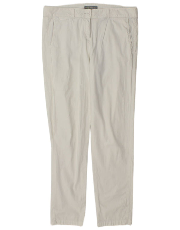 Marks & Spencer Womens Slim Chino Trousers UK 12 Medium W32 L30 White