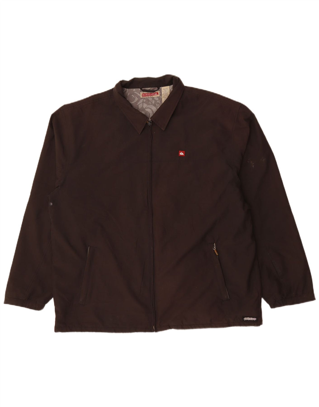 Quiksilver Mens Bomber Jacket UK 44 2XL Brown Polyester