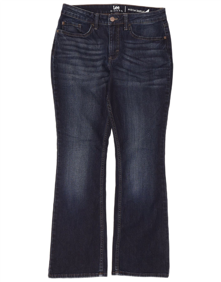 Lee Womens Mid Rise Bootcut Jeans US 8 Medium W30 L27 Navy Blue Cotton