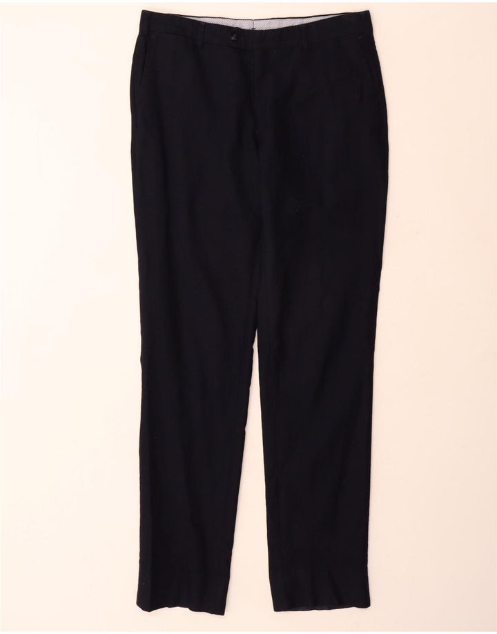 MASSIMO DUTTI Mens Straight Suit Trousers EU 40 Medium W31 L32 Navy Blue