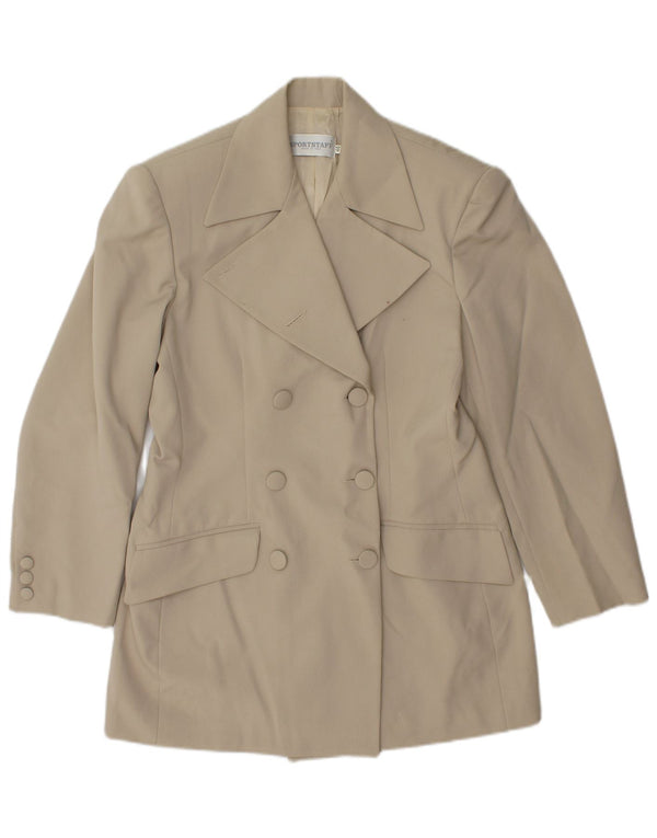 Sport Staff Womens Double Breasted Blazer Jacket IT 46 Large Beige