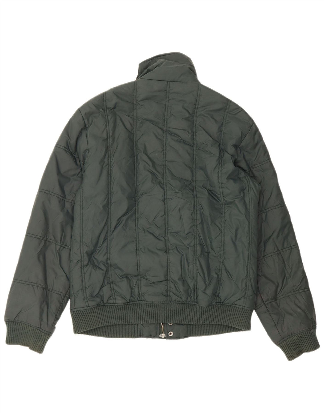 Zara Mens Padded Jacket UK 40 Large Green Nylon
