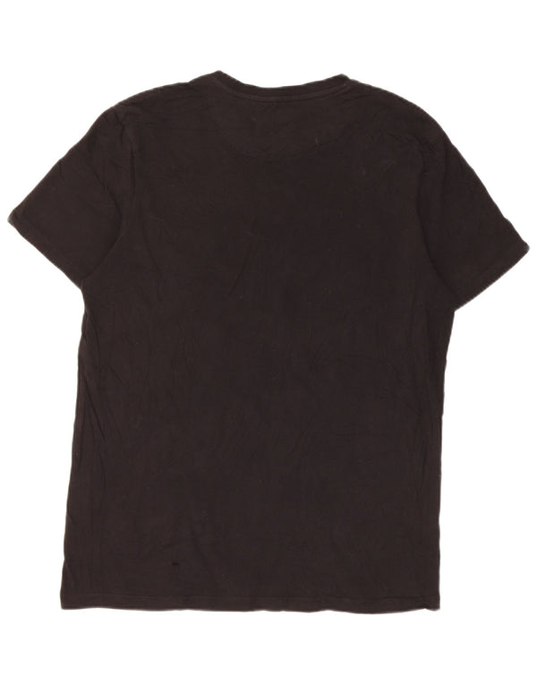 Lyle & Scott Mens T-Shirt Top Medium Black Cotton