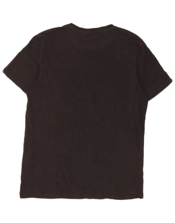 Lyle & Scott Mens T-Shirt Top Medium Black Cotton