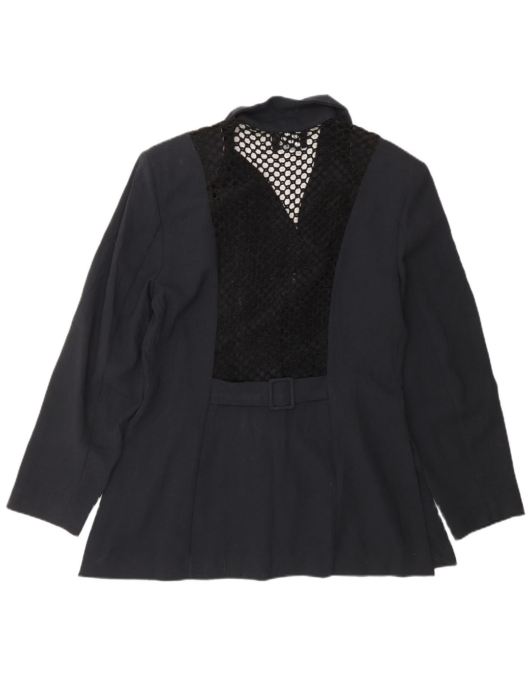 VINTAGE Womens 3 Button Blazer Jacket UK 14 Medium Navy Blue