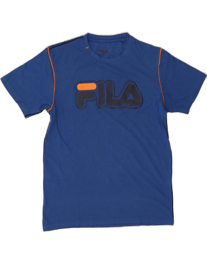 FILA Mens Graphic T-Shirt Top Small Blue Cotton Vintage Fila and Second-Hand Fila from Messina Hembry 