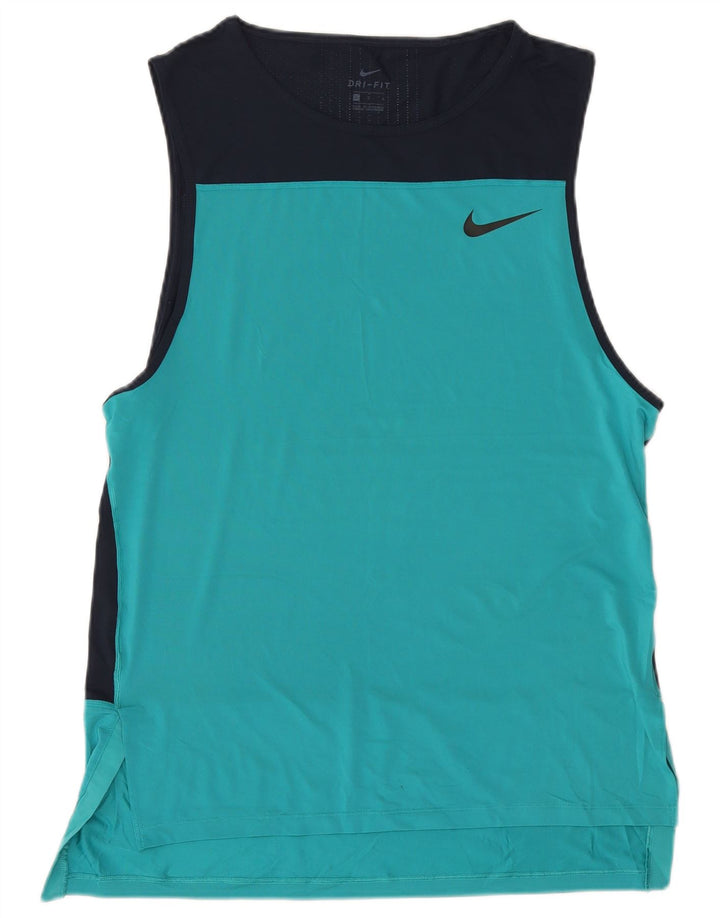Nike Mens Dri Fit Graphic Vest Top Large Navy Blue Colourblock