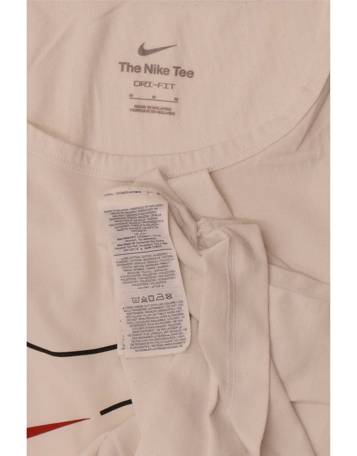 Nike Mens Dri Fit Graphic Vest Top Medium White Cotton