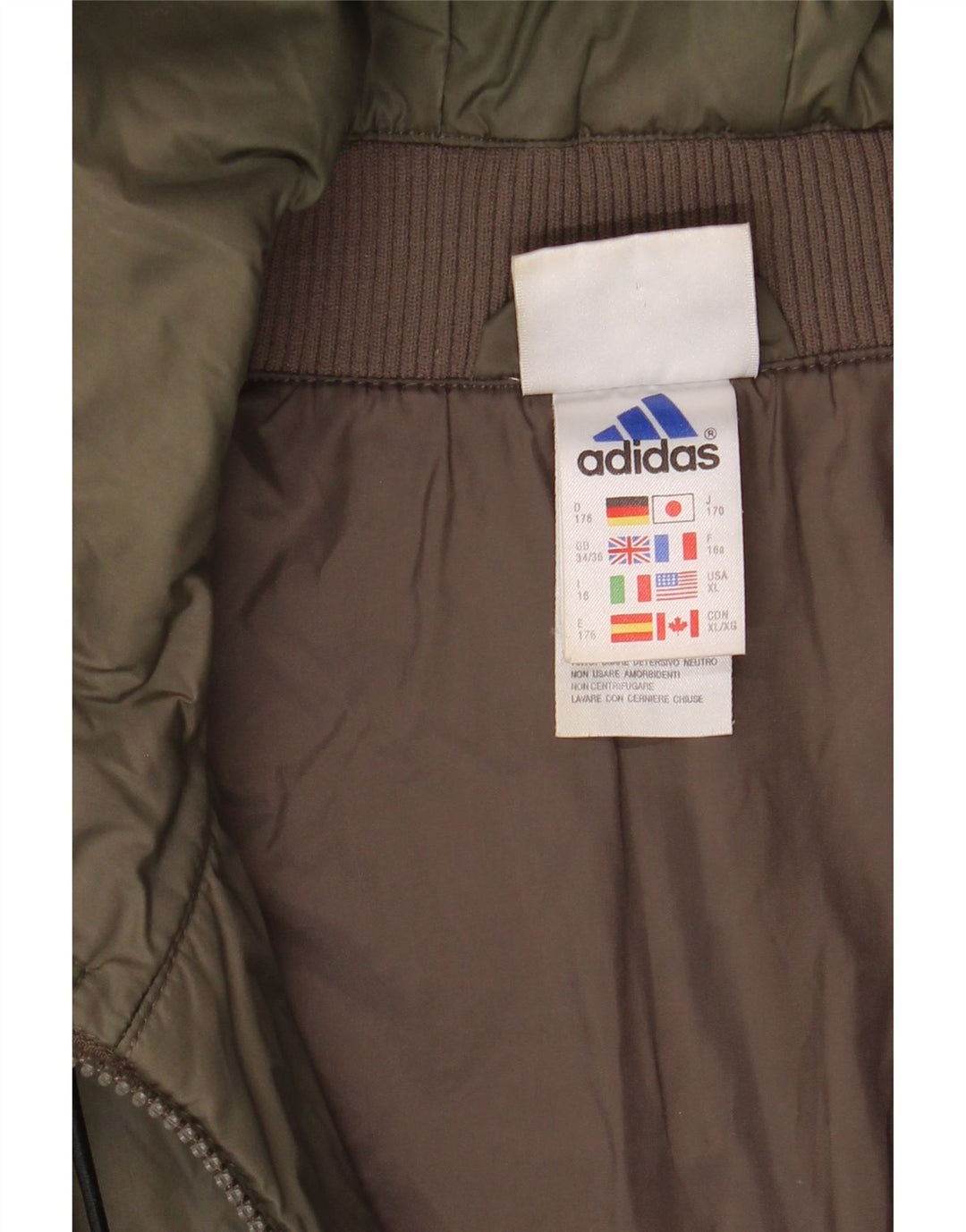 Adidas Boys Hooded Windbreaker Jacket 15-16 Years Khaki Polyamide