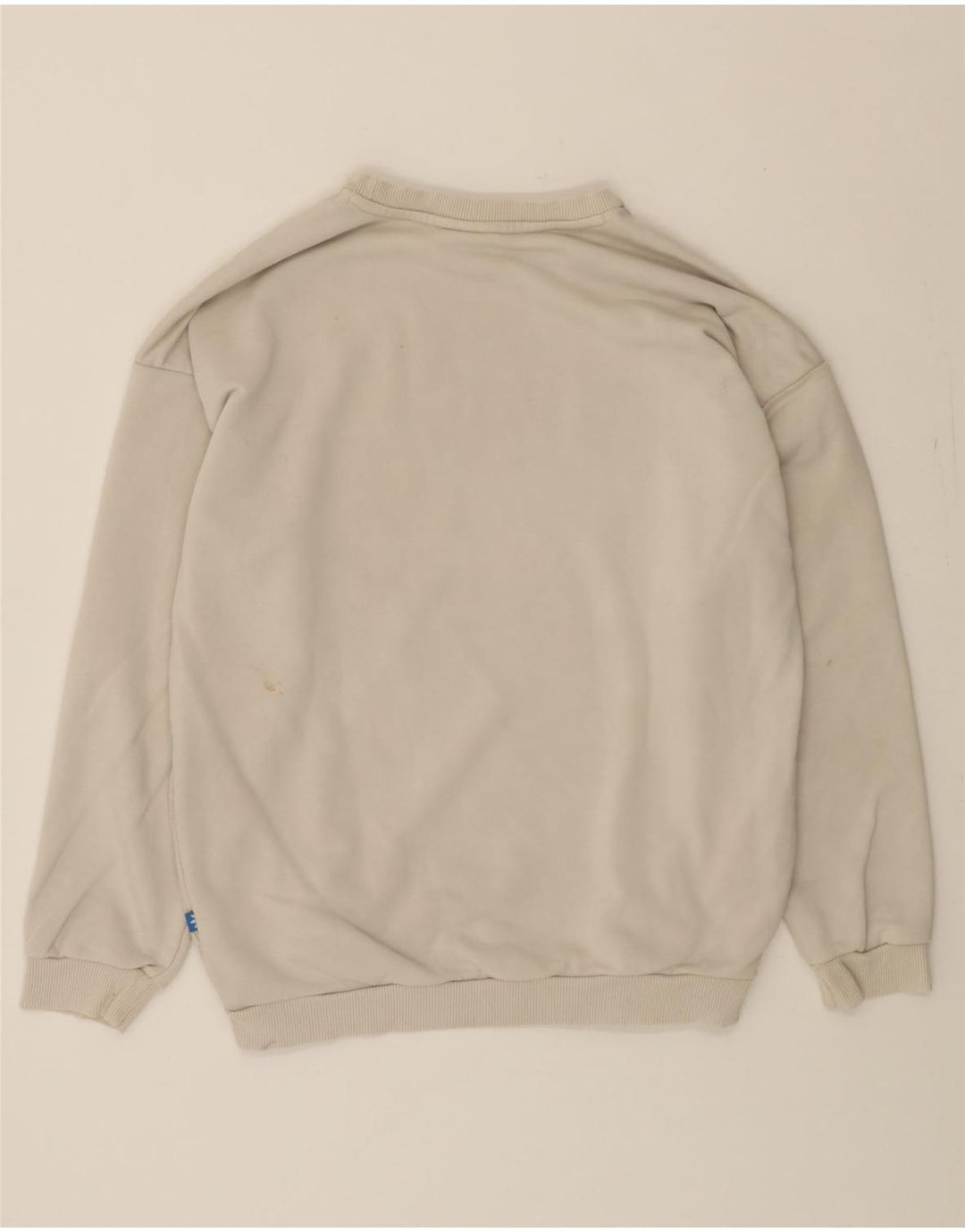 ADIDAS Womens Graphic Sweatshirt Jumper UK 14 Large Grey Cotton Vintage Adidas and Second-Hand Adidas from Messina Hembry 