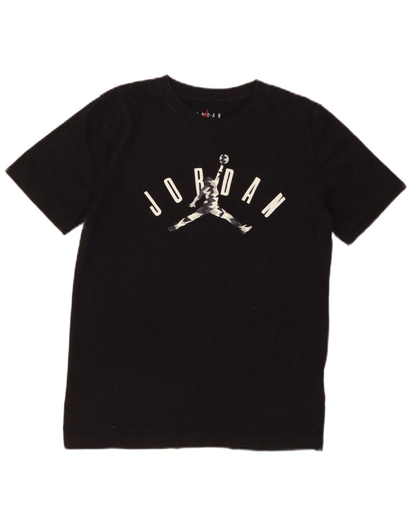 JORDAN Boys Graphic T-Shirt Top 12-13 Years Large  Black Cotton