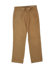 EDDIE BAUER Mens Classic Fit Straight Chino Trousers W35 L32 Brown Cotton