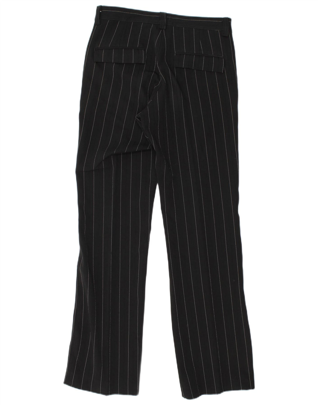 VINTAGE Womens Straight Chino Trousers IT 44 Medium W30 L32 Black Striped