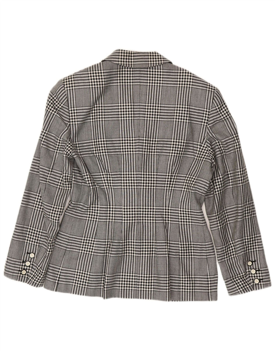 Mondi Womens Double Breasted Blazer Jacket EU 38 Medium Grey Houndstooth