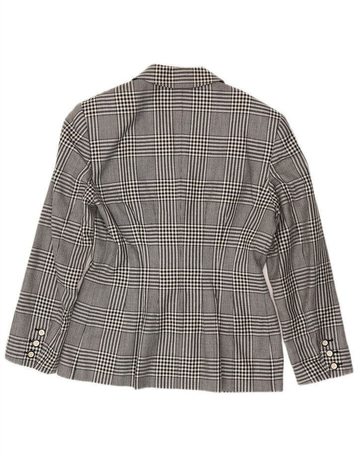 Mondi Womens Double Breasted Blazer Jacket EU 38 Medium Grey Houndstooth