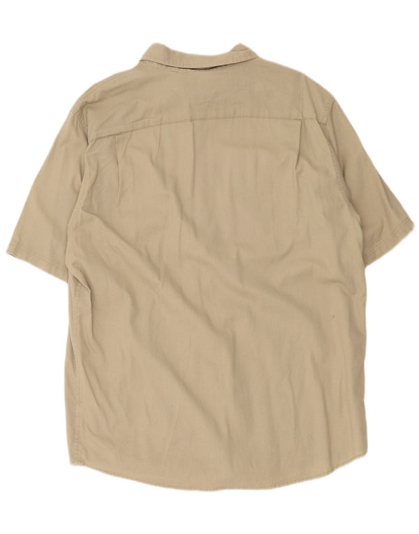 Wrangler Mens Short Sleeve Regular Fit Shirt Large Khaki Cotton