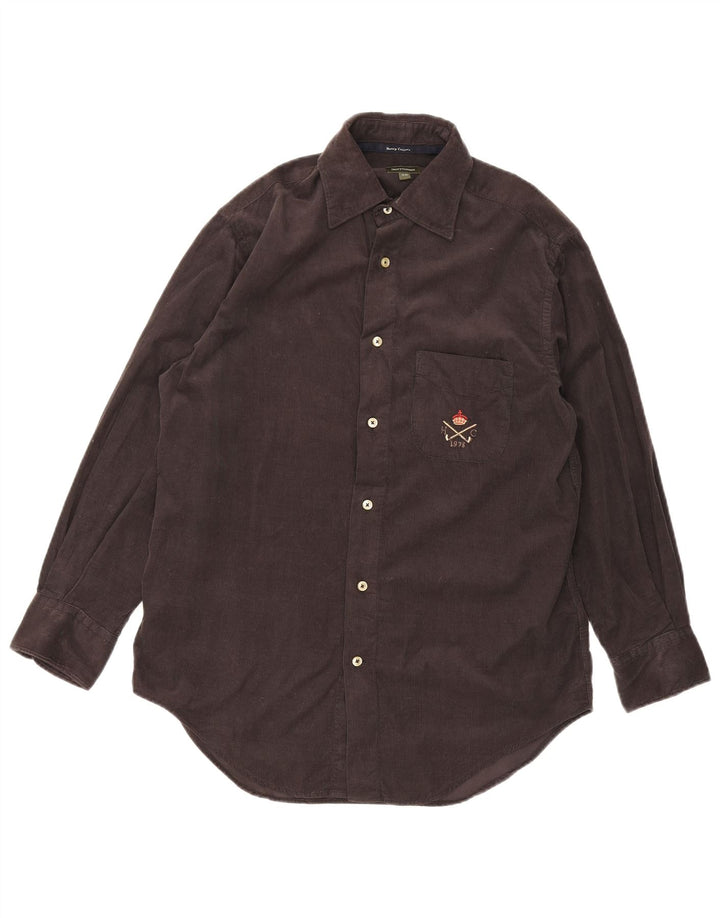 Henry Cottons Mens Corduroy Shirt Size 38 Medium Grey Cotton