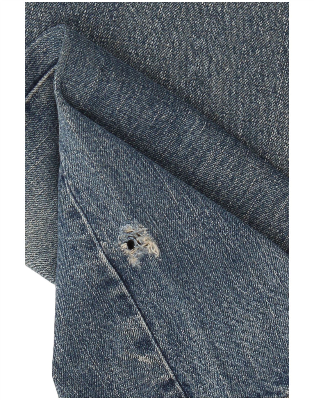 Armani Mens Distressed Straight Jeans W34 L32 Blue Cotton