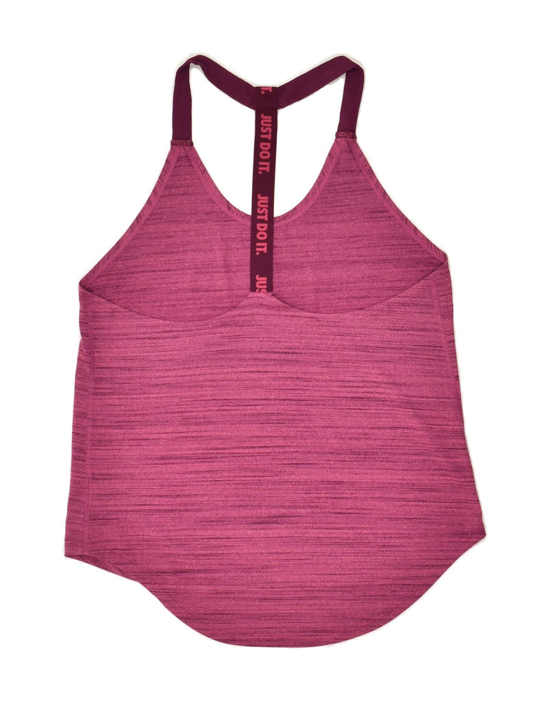 NIKE Womens Vest Top UK 10 Small Pink Pinstripe | Vintage Nike | Thrift | Second-Hand Nike | Used Clothing | Messina Hembry 