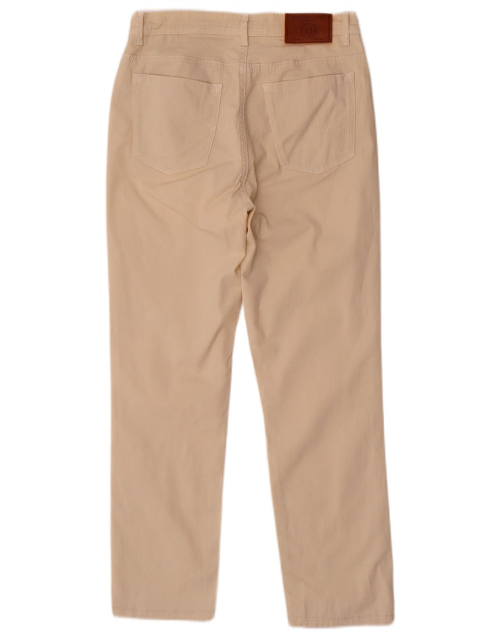 Trussardi Womens Slim Cropped Trousers IT 42 Medium W28 L25 Beige Cotton