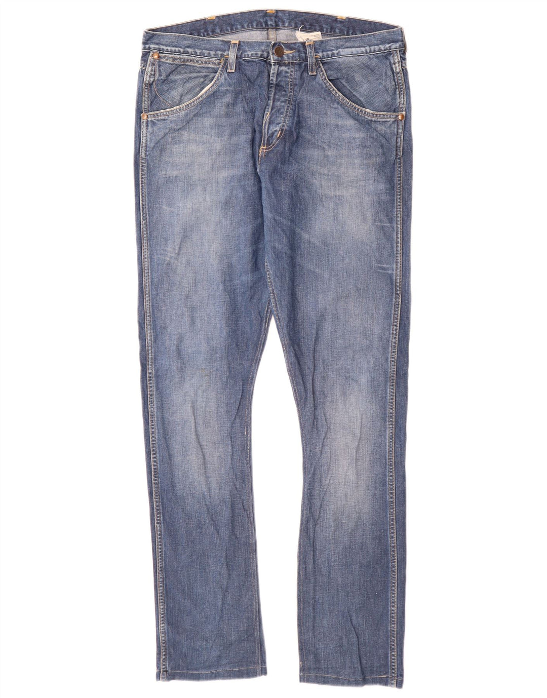 Wrangler Mens 4 RRB Slim Jeans W34 L34 Blue Cotton