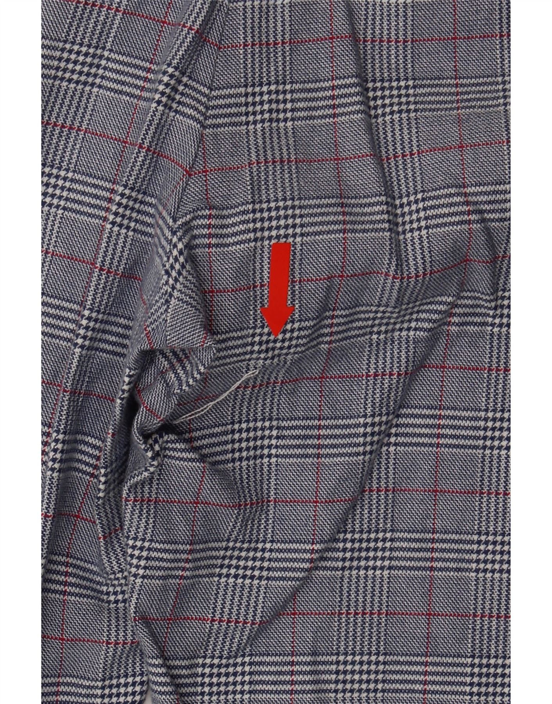 Massimo Dutti Womens Chino Trousers EU 38 Small W30 L26 Blue Houndstooth