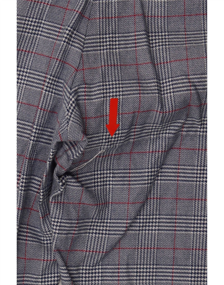 Massimo Dutti Womens Chino Trousers EU 38 Small W30 L26 Blue Houndstooth